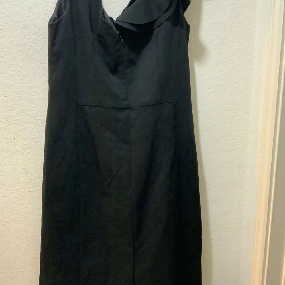 Nanette Lepore- Black ruffled shoulder dress - Picture 5 of 7